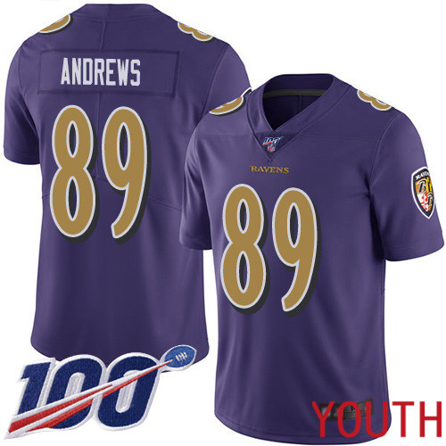 Baltimore Ravens Limited Purple Youth Mark Andrews Jersey NFL Football #89 100th Season Rush Vapor Untouchable->youth nfl jersey->Youth Jersey